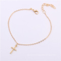 Shangjie OEM Personnalité d&#39;été All-Match Popular Anklet Cross Cross Best Friend Anklet Iced Chev